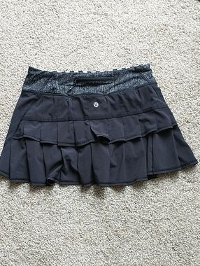 lululemon athletica Black Ruffle Tennis Skirt